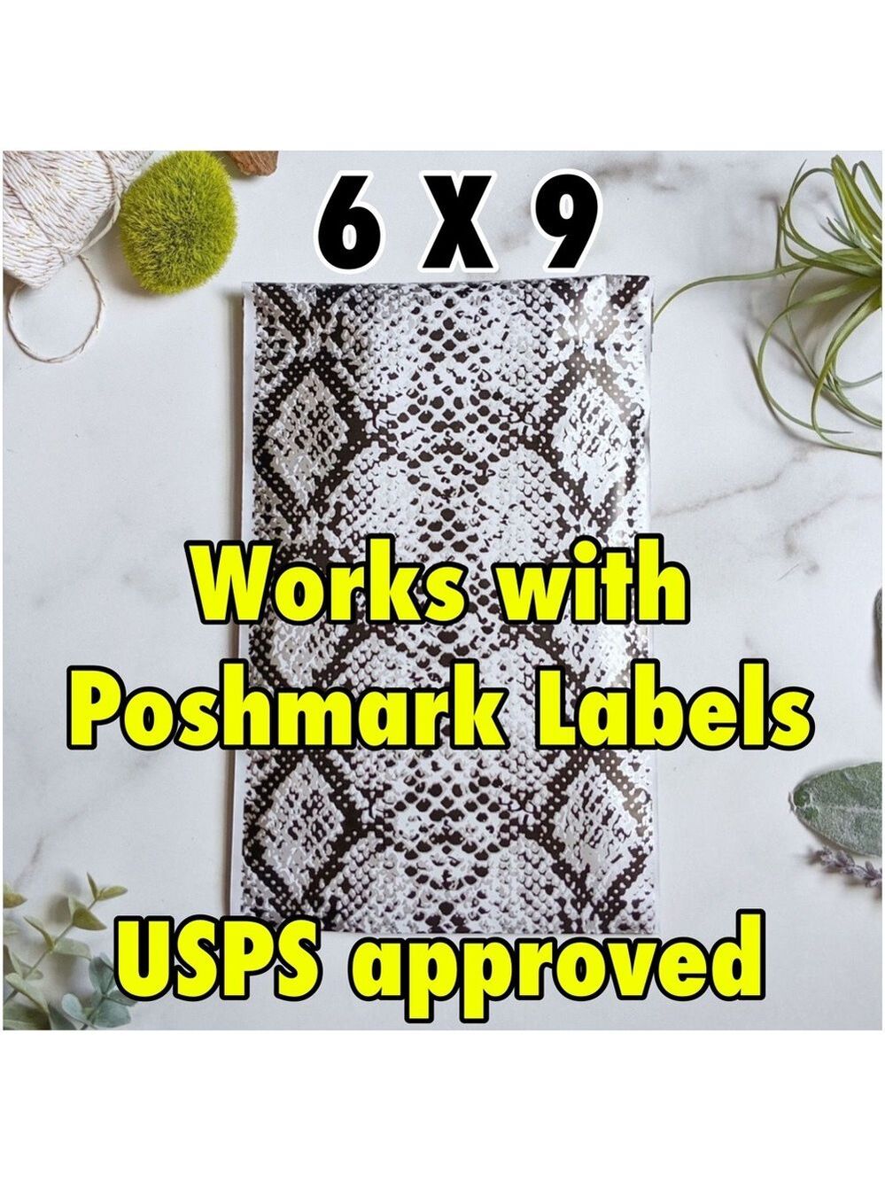 50 6X9 Poly Mailers Snake Shipping Envelopes PRICE IS FIRM - Picture 1 of 5